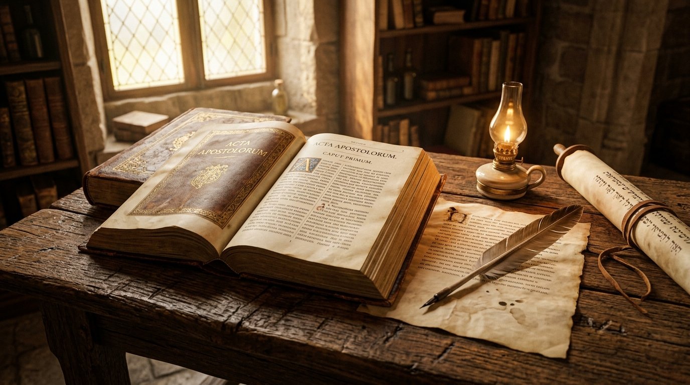 Open Bible showing the Book of Acts, exploring who wrote act of apostle in the bible
